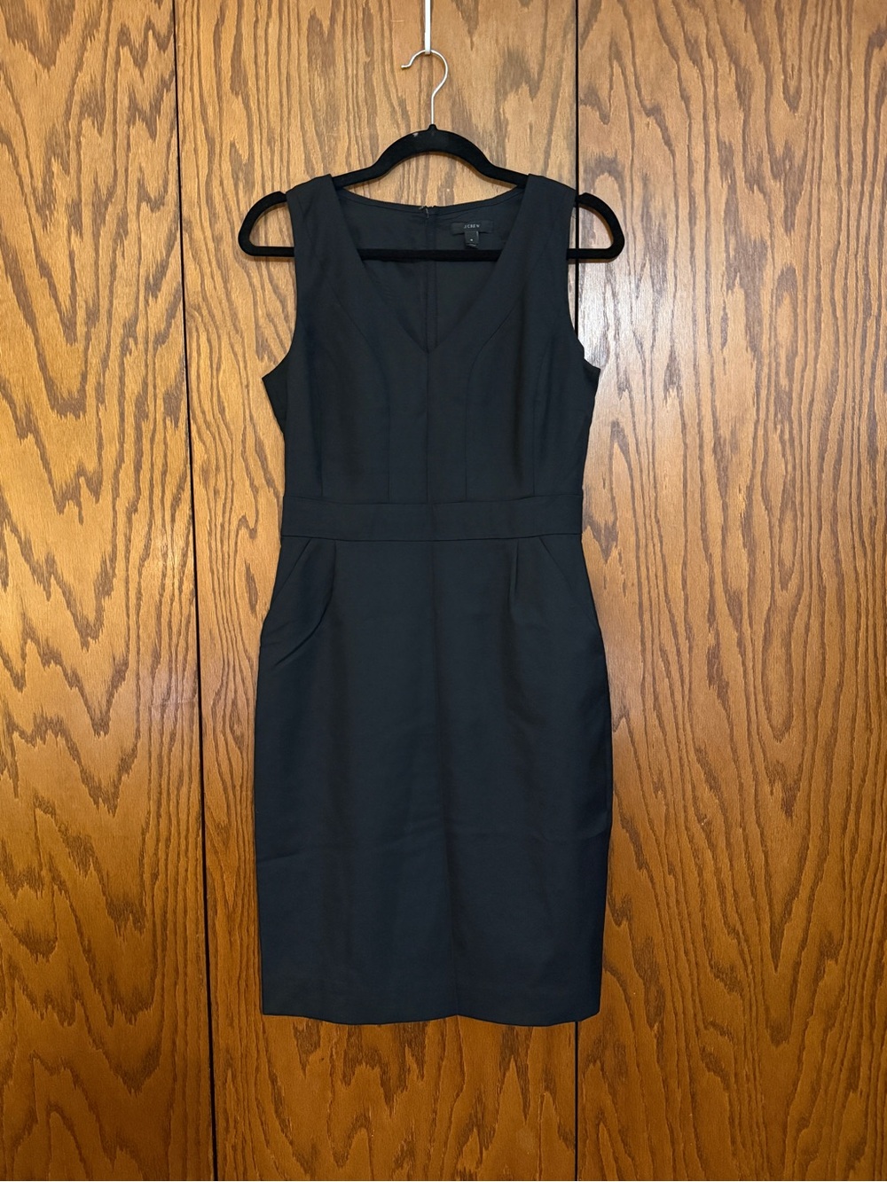 J.Crew Black Wool Sheath Dress Sleeveless Career Dress 4